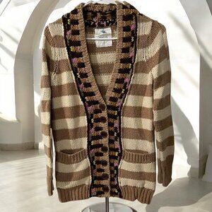 Anthropologie Sparrow Chunky Cotton Cashmere Wool Cozy Sweater Size Small